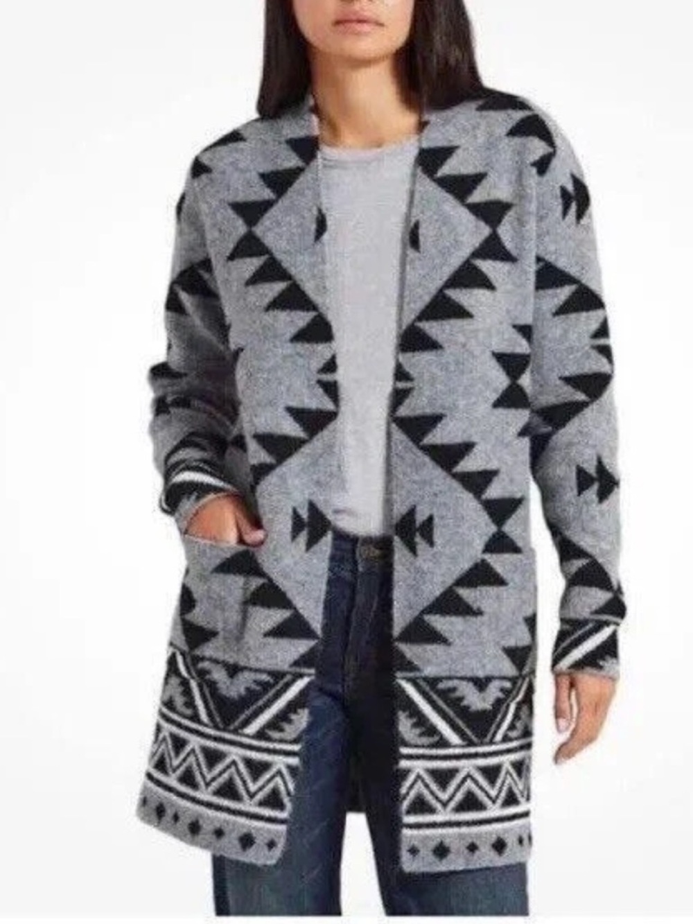 Frye Cozy Patterned Jacquard Cardigan